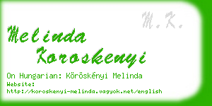 melinda koroskenyi business card